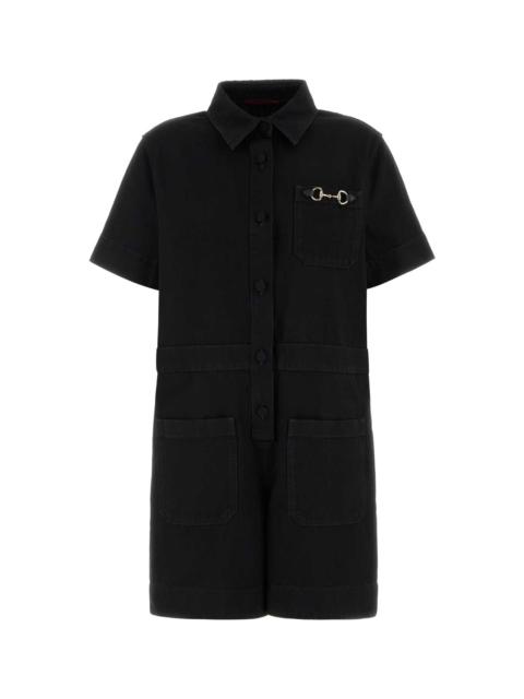 Black Denim Jumpsuit