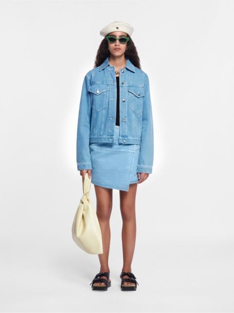 Denim Mini Wrap Skirt