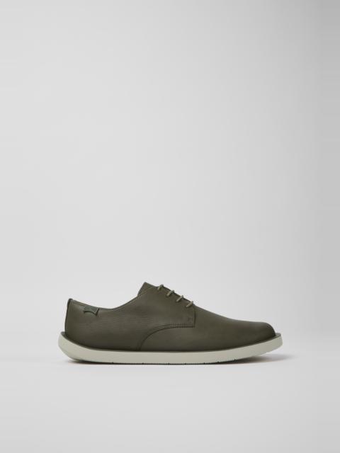 Green leather shoes for men