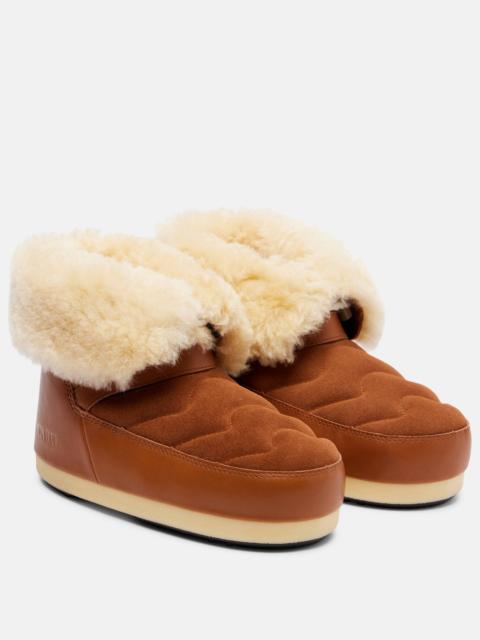 Evx shearling-trimmed leather and suede snow boots