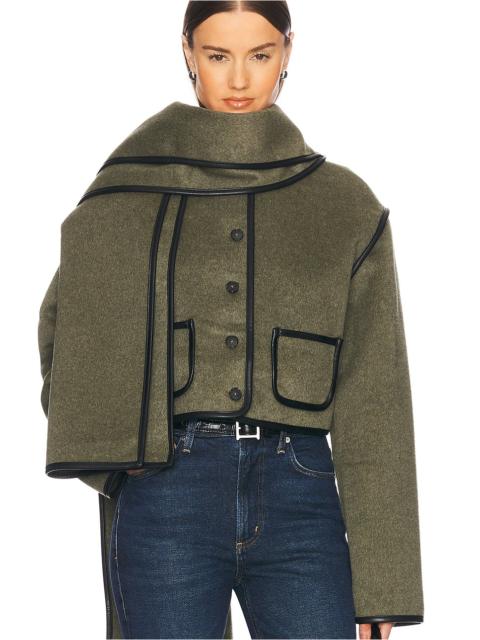 Boxy Jacket With Detachable Scarf