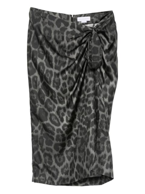 leopard-print asymmetric skirt