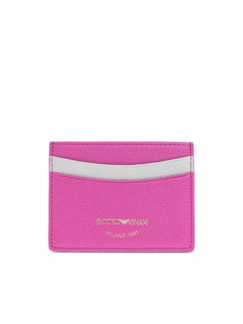 leather colour-block cardholder