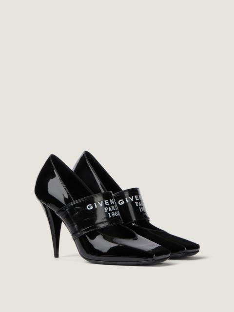 SLICED SQUARE GIVENCHY TAPE PUMPS IN PATENT LEATHER