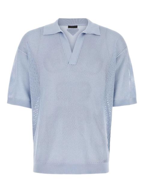 mesh-knit polo shirt