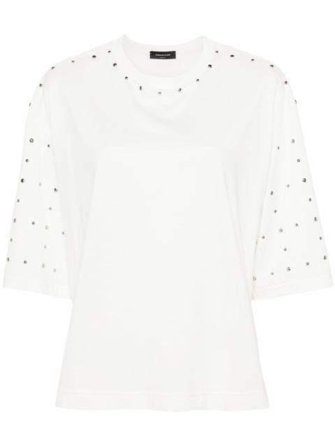stud-embellished cotton T-shirt