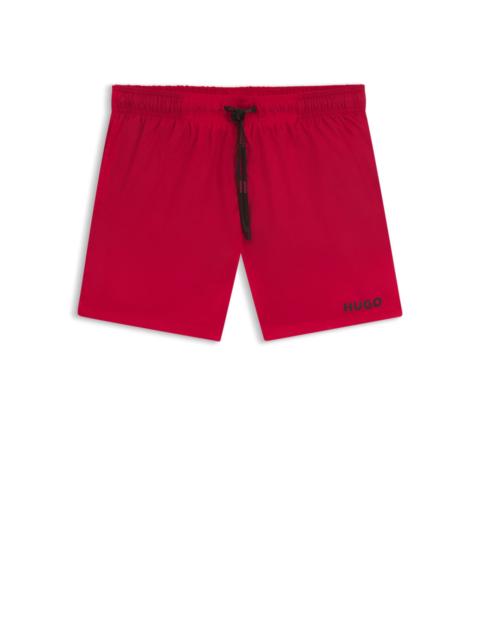 FULLY LINED SWIM SHORTS WITH CONTRAST LOGO
