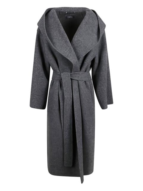 hooded belted coat