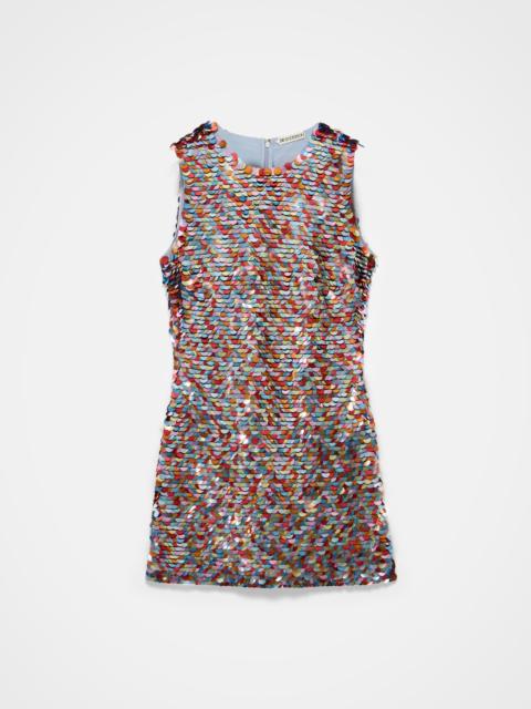 WOMENS EMBELLISHED MINI SHIFT DRESS IN MULTI