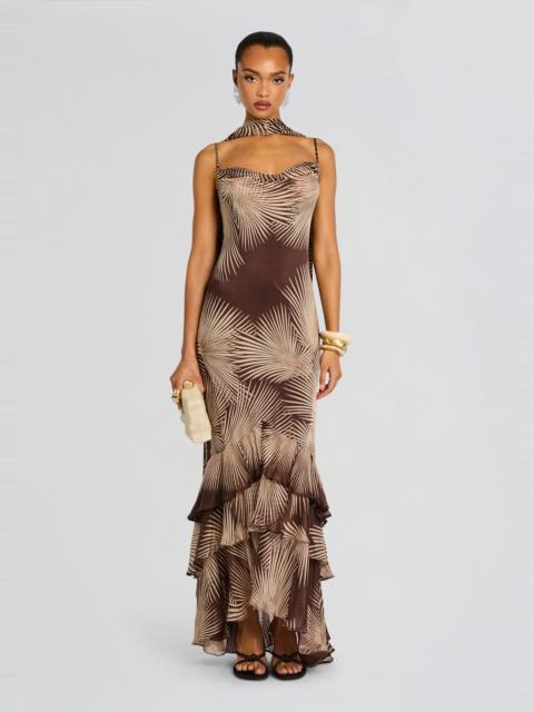 COWL MAXI DRESS WITH SASH