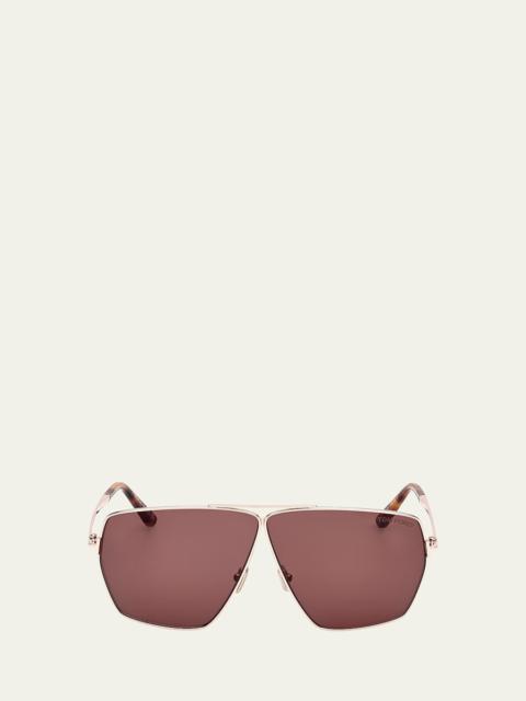 Stella Aviator Square Metal Sunglasses