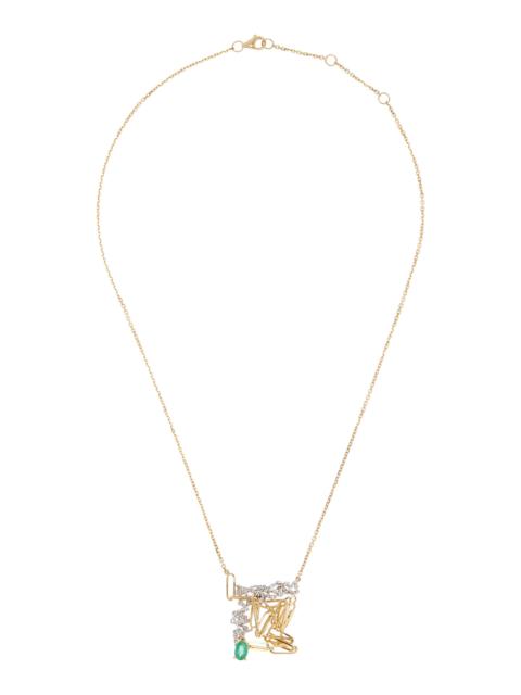 Tangled 18K Yellow Gold Diamond Necklace gold