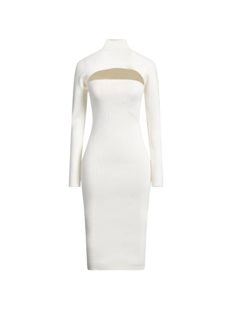 cutout ribbed knit midi dress