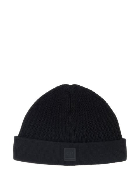 Black cotton beanie hat