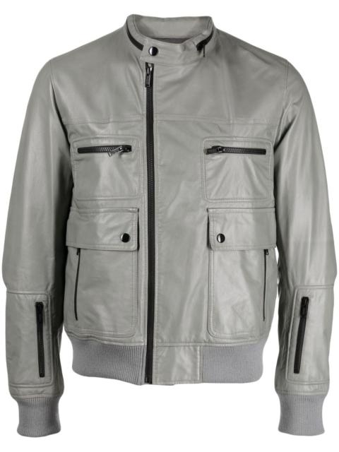 zip-up biker jacket