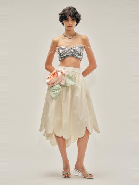 Pressed Rosette Petal Hem Basque Skirt