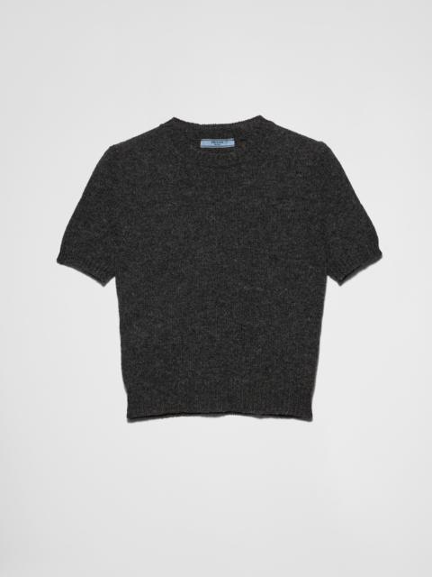 Short-sleeved cashmere sweater