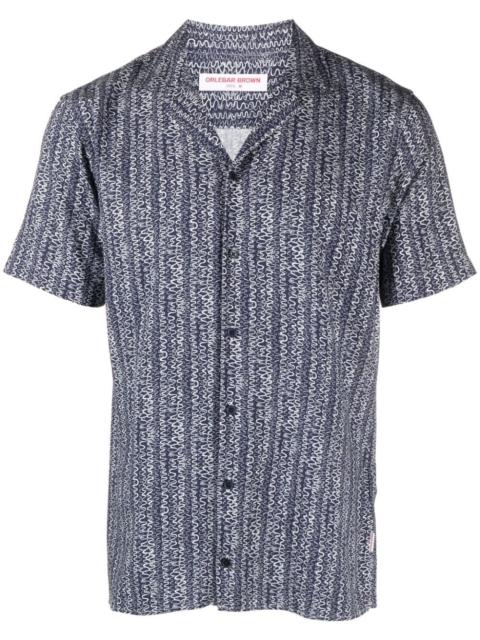 wave-print short-sleeve shirt