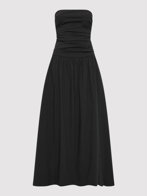 Gathered Strapless Tie Back Dress - Black