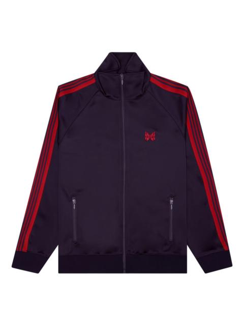 side-stripe butterfly-embroidered jacket