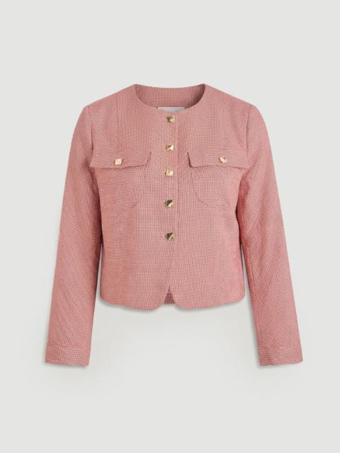 Plus Size Tailored Check Cropped Jacket