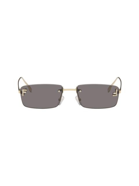 Gold 'Fendi First' Crystal Sunglasses