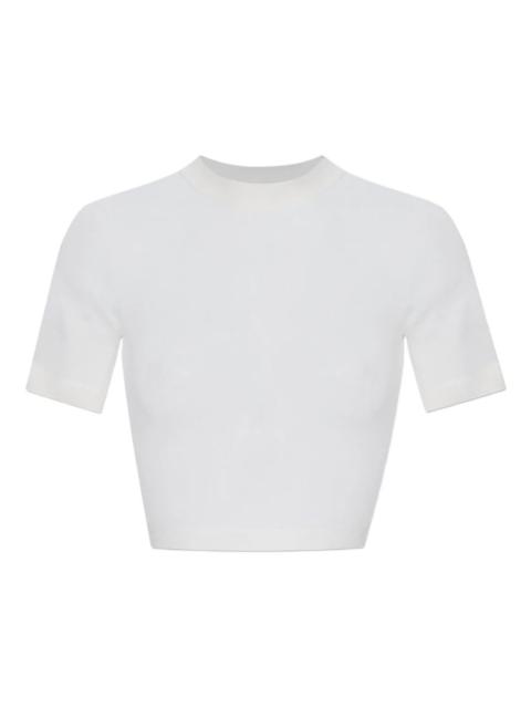 crem-neck crop T-shirt