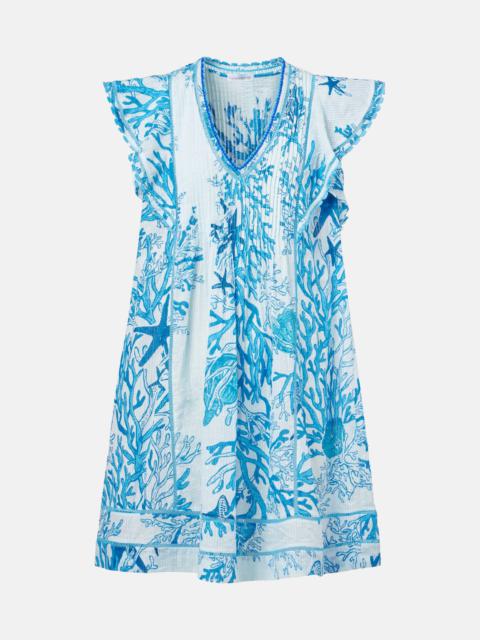 Camelia printed cotton minidress