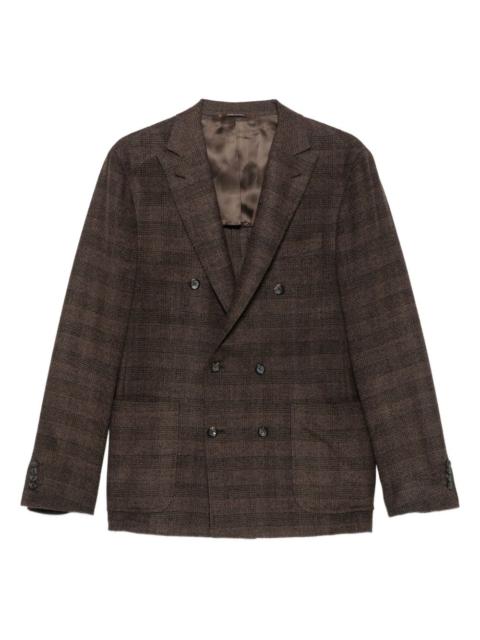 double-breasted checked blazer