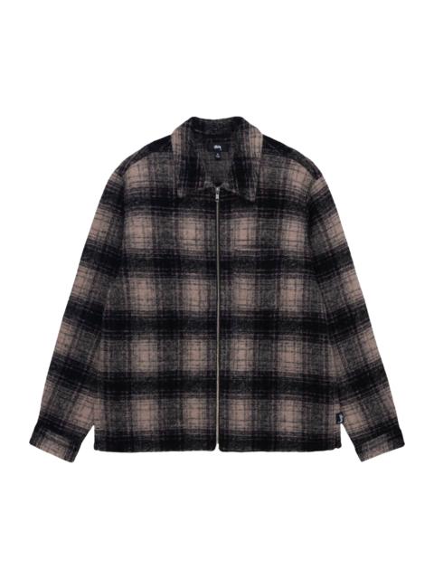 Stussy Wool Plaid Zip Shirt 'Lilac'