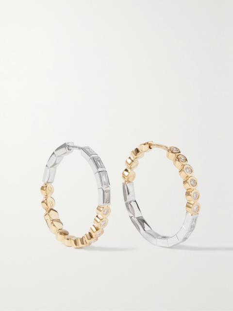 18-karat White And Yellow Gold Diamond Hoop Earrings