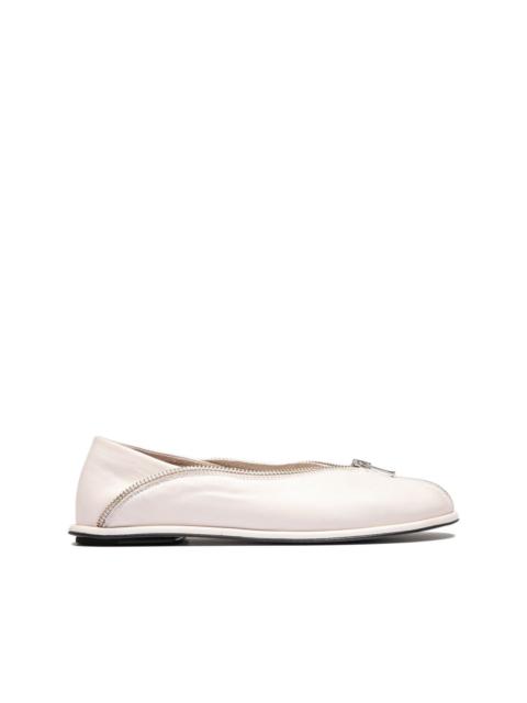 zip-detail leather loafers