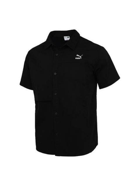 PUMA Classics Oversized Short Sleeve Polo Shirt 'Black' 533739-01