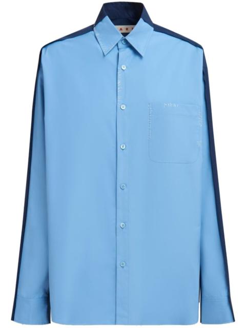 panelled cotton shirt
