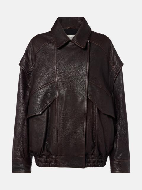 Micah leather bomber jacket