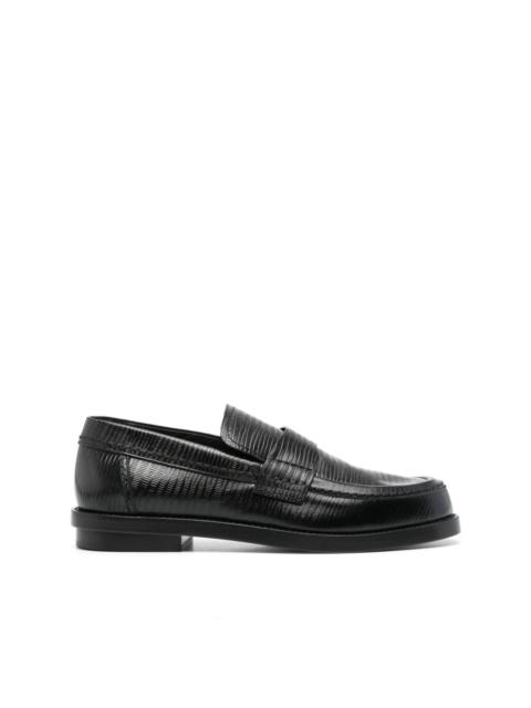 lizard-skin effect loafers