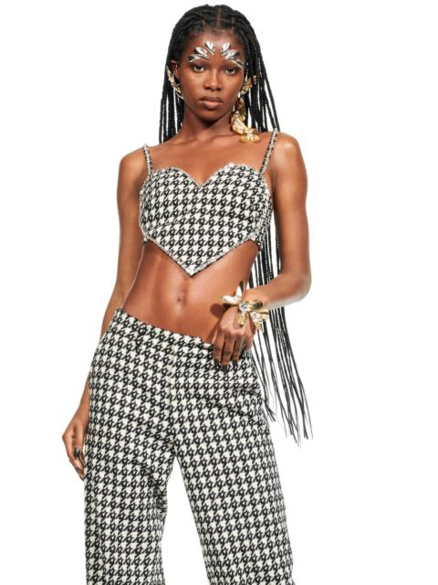 CRYSTAL TRIM HEART TOP