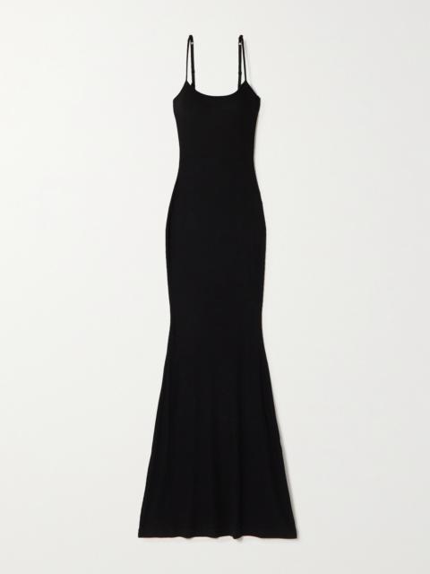 Soft Lounge Ribbed Long Stretch-modal Slip Dress