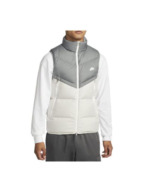 Nike Windproof Warm Stand Collar Down Vest 'Grey White' DV1136-084