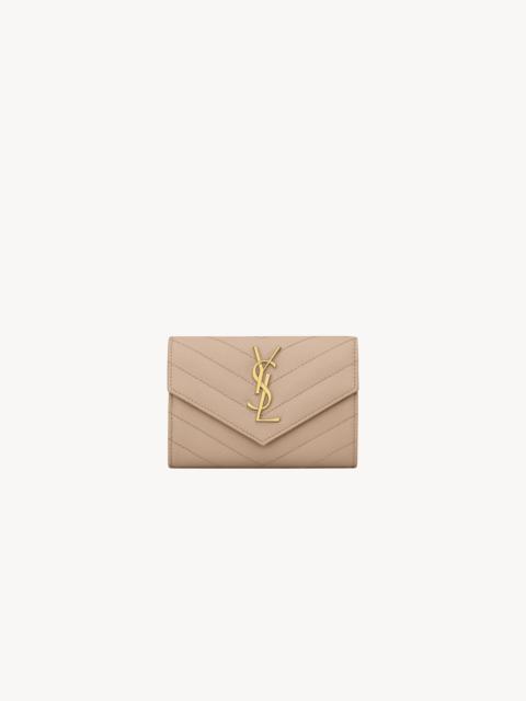 CASSANDRE MATELASSÉ SMALL ENVELOPE WALLET IN GRAIN DE POUDRE LEATHER