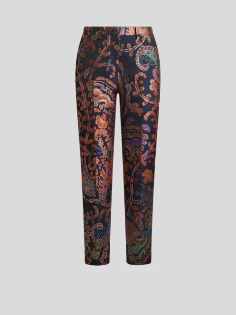 JACQUARD CIGARETTE TROUSERS WITH FLORAL PAISLEY MOTIF