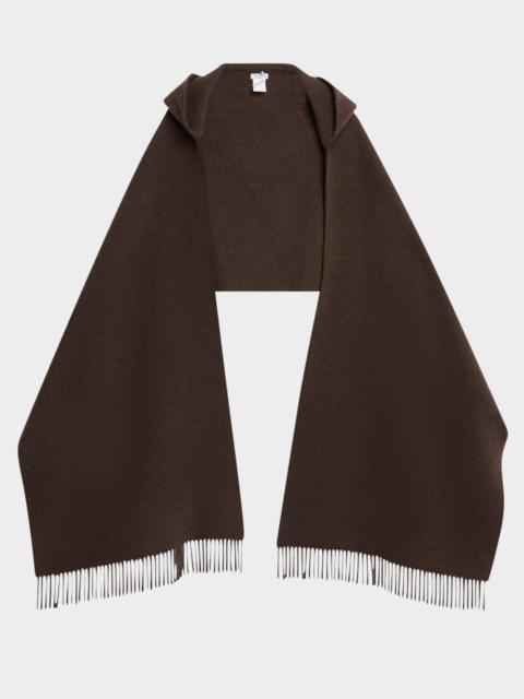 Wool-Cashmere Fringed Cape Scarf