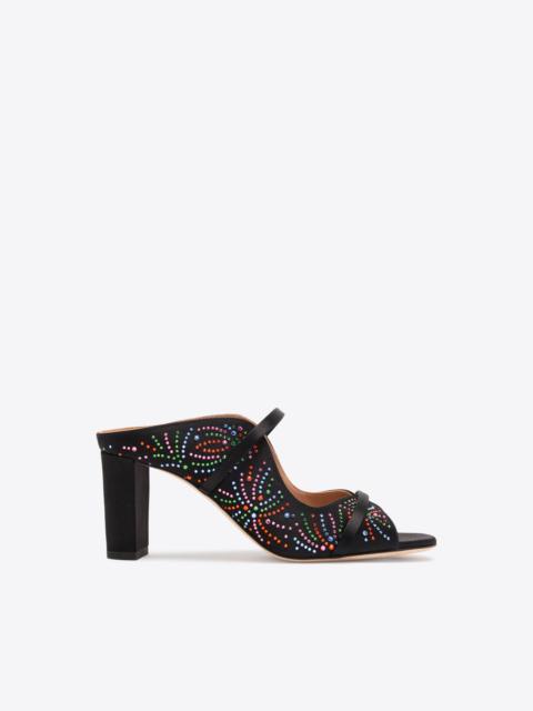 Norah 70 Black Multicolour Crystal-Embellished Satin Sandals