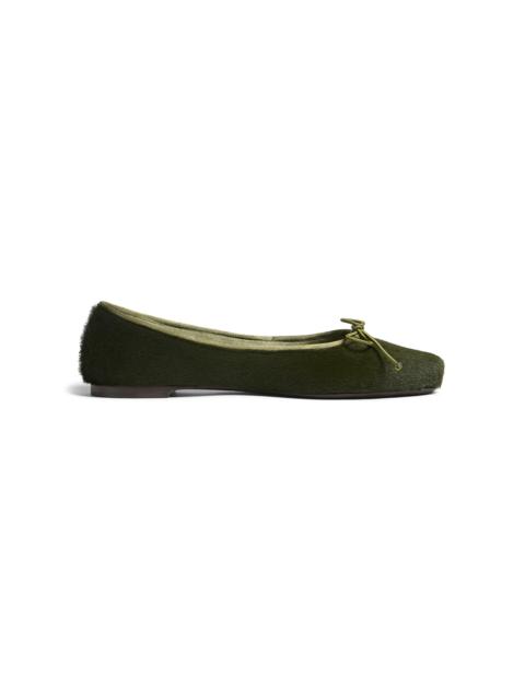 Charlotte Pony Hair Ballet Flats green