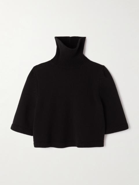 Cropped Cashmere-blend Turtleneck Sweater