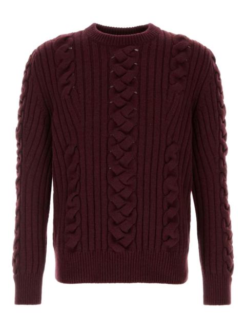 cable-knit sweater