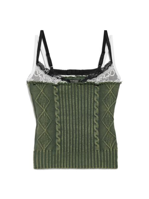 Women's Patched Tank Top in Green