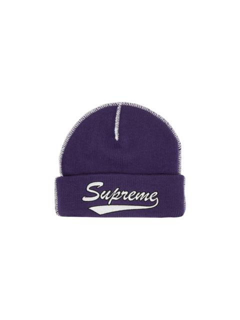 Supreme Contrast Stitch Beanie 'Purple'