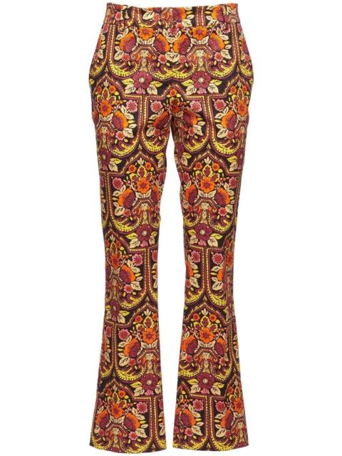 floral-pattern flared trousers