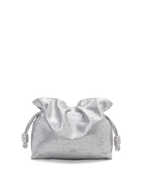 Flamenco clutch in metallic lambskin